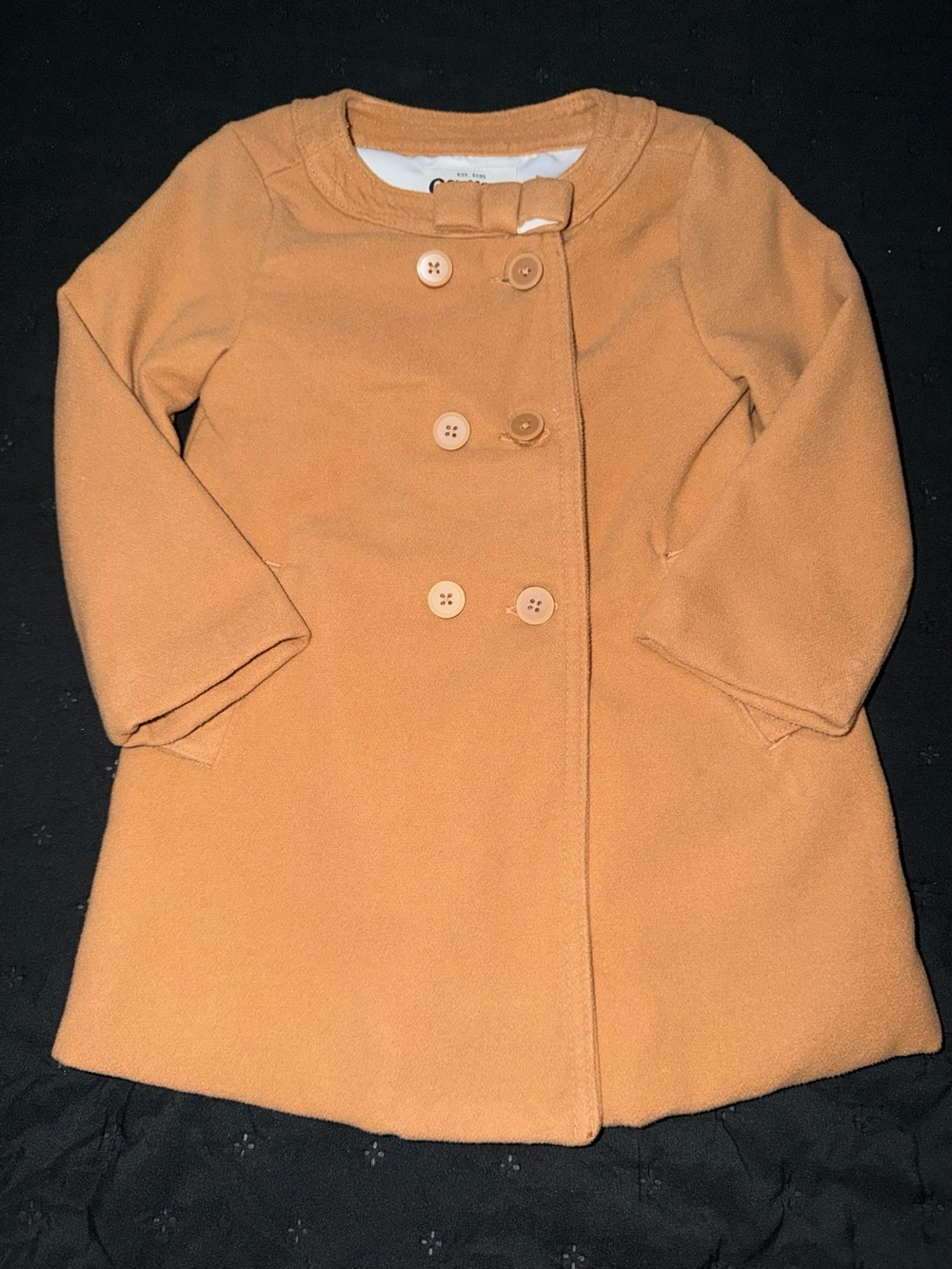 OshKosh B'gosh Girls' Camel Double-Breasted Pea Coat